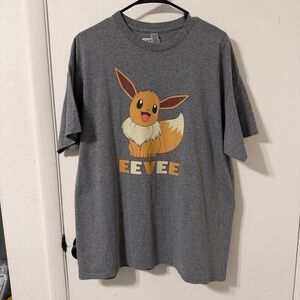 Men’s Gray Pokémon Eevee Graphic T-Shirt Size XL
